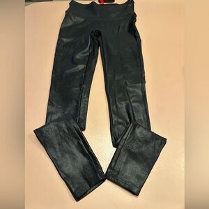 SPANX Black Faux Leather-look leggings EUC